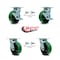 Service Caster 5 Inch Green Poly on Steel Caster Set with Roller Bearings 4 Swivel Lock 2 Brake SCC-30CS520-PUR-GB-TLB-BSL-2-BSL-2 - alternate 2